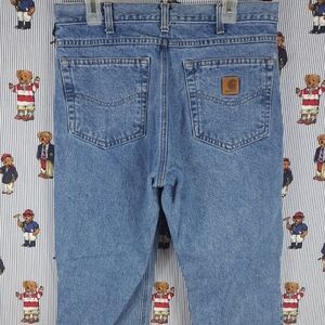 Carharty B18 straight leg med dark wash denim workwear casual jeans 34/32